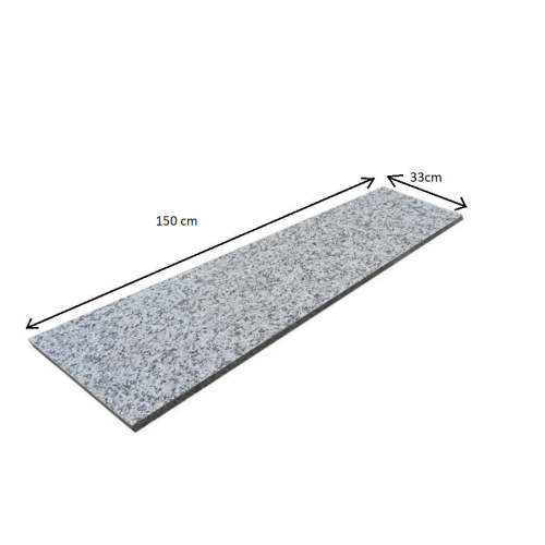 Prejsť na produkt Schodisko z pálenej žuly Bianco Sardo G602 sivej farby 150x33x3 cm