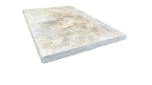 Prejsť na produkt Travertín 3cm Okrajový kameň Silver Greige Jaseň 40,6x61 | Obruba bazéna Bullnose
