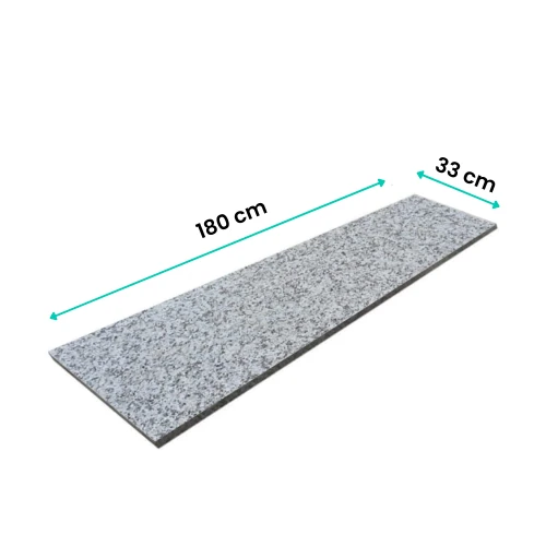 Prejsť na produkt Okenný parapet flambovaný šedý žulový schod Bianco Sardo G602 180x33x2 cm