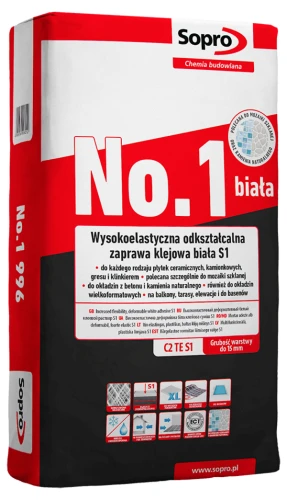 Prejsť na produkt Sopro č.1 996 | Biele vysokoelastické lepidlo S1 | 22,5 kg