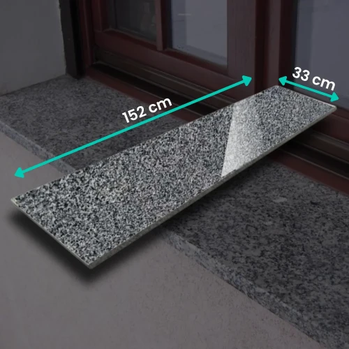 Prejsť na produkt Okenný parapet z leštenej grafitovej žuly G654 NOVINKA 152x33x2 cm