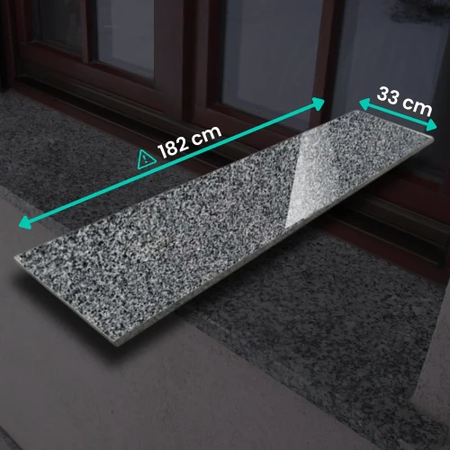 Prejsť na produkt Okenný parapet z leštenej grafitovej žuly G654 NOVINKA 182x33x2 cm
