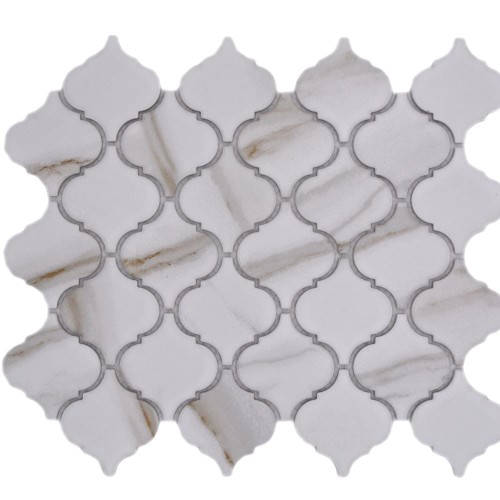 Prejsť na produkt Keramická mozaika White Calacatta Gold Arabesque Matte 29,3×24,5×0,6 cm