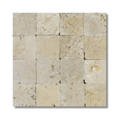Prejsť na produkt Klasický dekoračný kameň travertín, bubnovaný, 10x10x1 cm