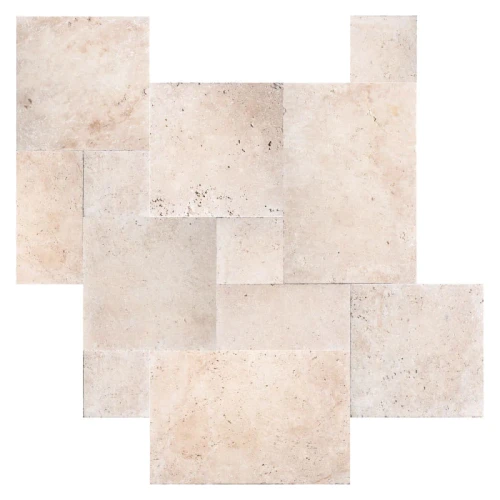 Prejsť na produkt Travertín 12mm Antique Ivory Classic Mix Roman Opus 1 sada = 0,742 m2 | Rímska súprava