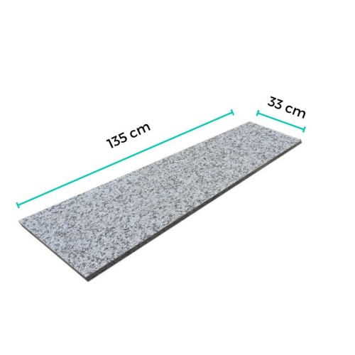 Prejsť na produkt Schodík z pálenej žuly sivej G602 135x33x2 Bianco Sardo