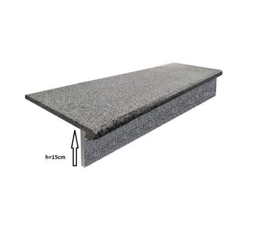 Prejsť na produkt Sada stupňov - stupňovitá + stúpačka žula tmavosivá G654 NOVINKA Bullnose 100x35x2 / 100x15x2